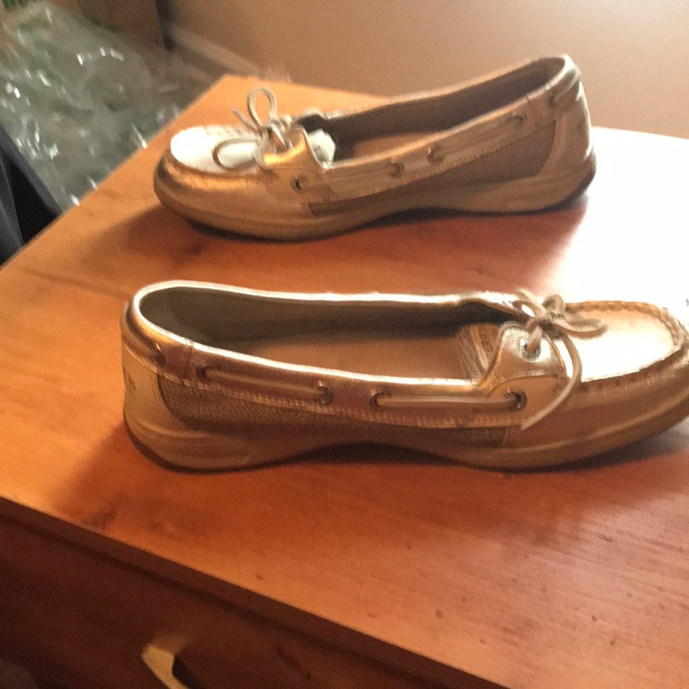 Gold sperry topsiders boat shoes loafers 8.5m - Picture 4 of 6
